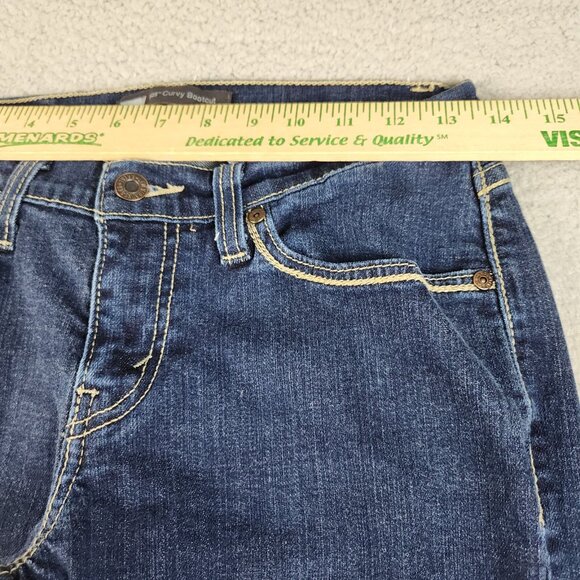 Levis Jeans Women 29 (26x31) Blue Curvy Bootcut 529 Stretch Dark Low Rise Ladies - Picture 3 of 10